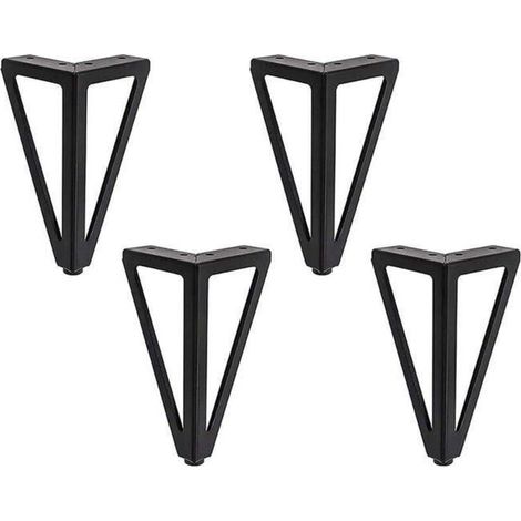Pieds De Table - Métal Triangulaire - Hauteur 15,5 Cm - Pour Canapé Armoire Lit - Lot De 4 (1/4)
