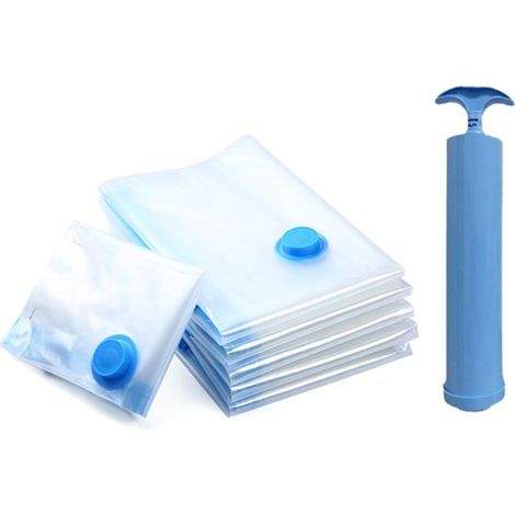 pièces - Sacs sous vide - 80x120 cm - Ranger - avec pompe - Sac sous vide multifonctionnel - Réutilisable - Convient aux vêtements et couettes - plastique (1/4)