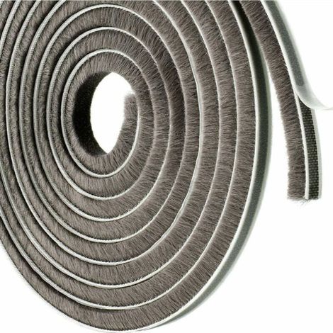 Joint brosse adhésif noir 6 m, 9 x 23 mm, pour portes coulissantes, fenêtres et meubles (1/3)