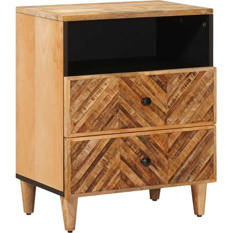 vidaXL Comodino Marrone 50 x 33 x 60 cm Legno di mango massello