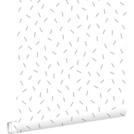 papier peint motif graphique vintage bleu  - ESTAhome
