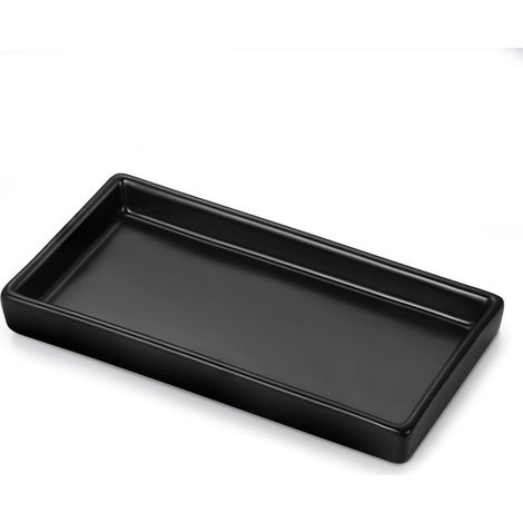 1 Plateau Rangement,Céramique,Noir,Organisateur Cosmétique,Bijoux,Salle De Bain (1/5)