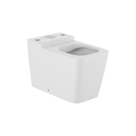 Taza Rimless con salida dual para inodoro de tanque bajo SQUARE INSPIRA - ROCA Color: Blanco mate (1/3)