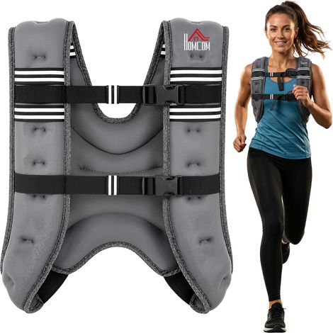 HOMCOM 5KG Weighted Vest with Adjustable Straps, Pocket, Reflective Strips (1/5)
