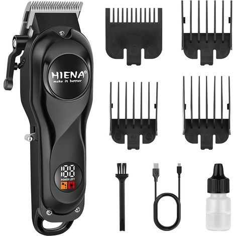 Tondeuse À Cheveux - Tondeuse Électrique Sans Fil - Affichage LED - Batterie Rechargeable 2000 mAh - Pour Homme - 4 Peignes Réglables 3 6 9 12 mm - 1 Pièce (1/5)