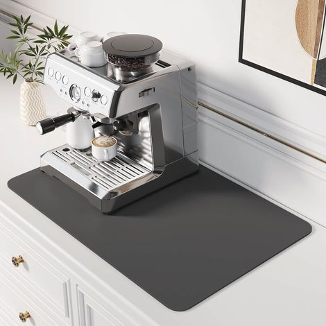 Tapis Egouttoir Vaisselle 50 X 40cm Evier Cuisine Absorbant pour Machine à Café de Drainage Super Absorbant，pour Vaisselle, Café（Gris foncé） Gris Foncé x 40 cm'Gris Foncé 50 x 40 cm'Gris Foncé'50 x 40