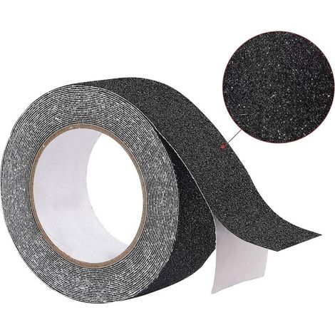 Bande Antiderapante Escalier 5 m x 2,5 cm, Ruban Adhésif Antidérapant Noir, Bande Adhesive Antiderapante pour Extérieur et Intérieur, Scotch Antiderapant Ruban Antidérapant Imperméable