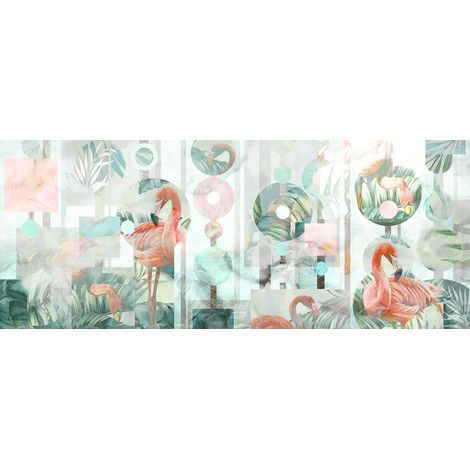 Papier peint panoramique - Flamants Roses - 633 cm x 255 cm (1/2)