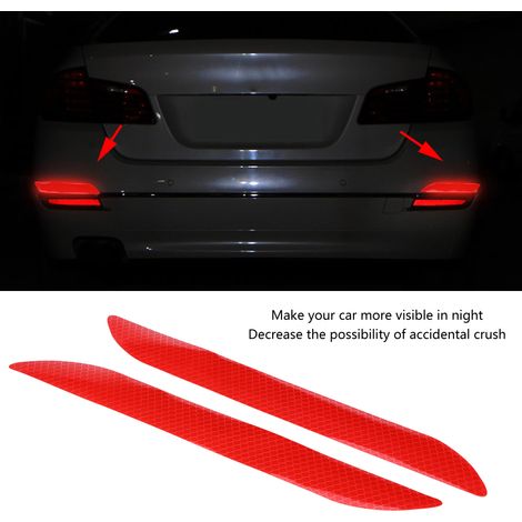 Lot de 2 autocollants réfléchissants adhésifs sécurité voiture camion alerte décoration rouge (1/5)
