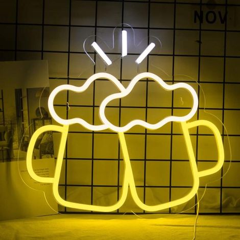 Enseigne Lumineuse Bar Neon LED Lumineux Neon Mural décoration, USB Boîte de Nuit Lampe Neon pour Magasins,Chambres (1/5)