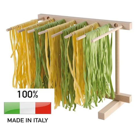 Calder Essiccatore Pieghevole Stendi Pasta Fresca Asciuga Legno Di Faggio 18 X 35 Cm Made In Italy