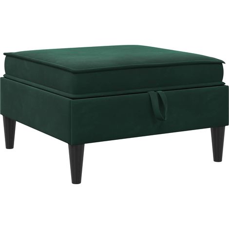 Taburete de Sofá con Almacenamiento Verde oscuro Terciopelo vidaXL (1/5)