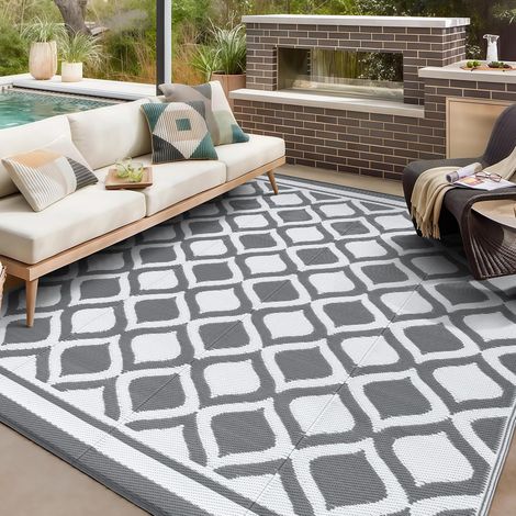 Tapis d'Extérieur pour Jardin Patios Imperméable 120X180cm Tapis Réversible Durable (1/5)