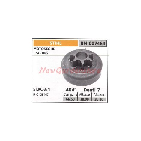 Pignone campana frizione motosega STIHL 064 066 007464