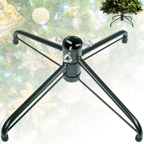 LATERN Pliable Support de Sapin de Noël, 40CM Métal Pieds de Sapin de Noël Base de Support de Remplacement avec Vis Moletée Convient pour 1,3CM à 3,2CM Mât, 120CM à 180CM Sapin Artificiel (Vert Foncé) (1/5)
