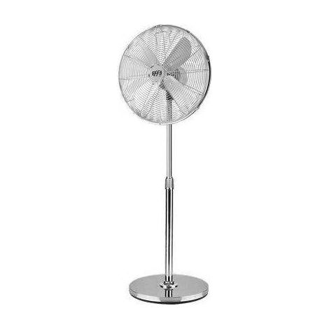 Ventilateur de table chromé oscillant – 4 pales en métal – Puissance 50W – Silencieux 30dB – Pour espaces de vie et bureaux – Effe