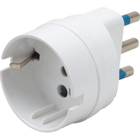 Adattatore spina 16 a 2 p + t/ prese schuko 10 a 2 p + t bianco