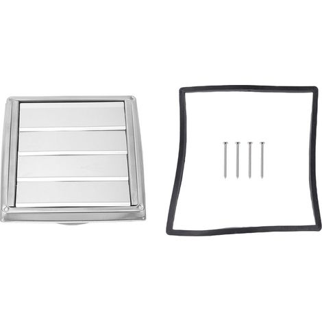 Grille d'évacuation murale pour sèche-linge, en acier inoxydable 304, avec clapet anti-retour pour l'évacuation de l'air extérieur. Vis incluses. Installation facile. 150 mm (6 pouces). (1/5)