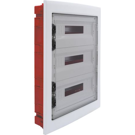 Centralino da incasso 54 moduli con portello fumé e telaio estraibile, bianco, 460x685x80 mm, ideale per installazioni elettriche domestiche e professionali