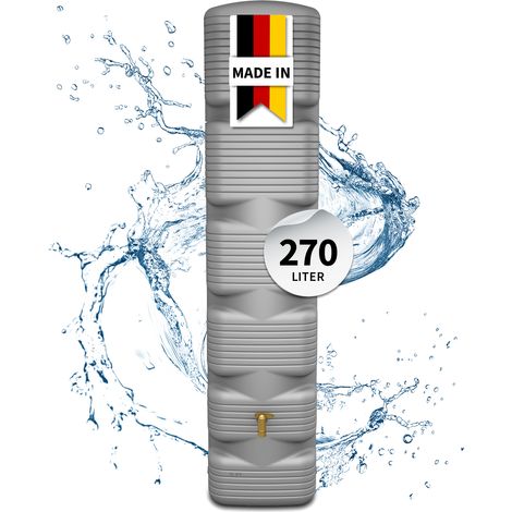 4rain QUADRO Wandtank 270 Liter betongrau
