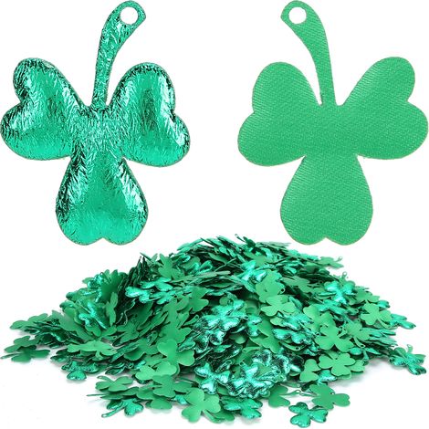 1000 décorations suspendues en forme de trèfle porte-bonheur vert pour la Saint-Patrick (1/5)