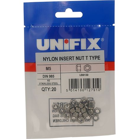Unifix A2-304 St/St Nylon Insert Nuts M12 x 1.75 (1/2)