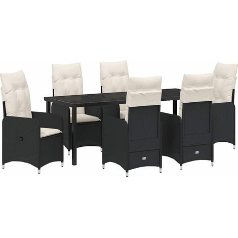 Maison Exclusive - Set da Pranzo per Giardino 7 pcs Nero polyrattan
