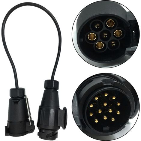 Adaptador de cable para remolque Tirol de 12 V, de 7 a 13 pines, con conexión de cableado, enchufe y conector para remolque. (1/5)