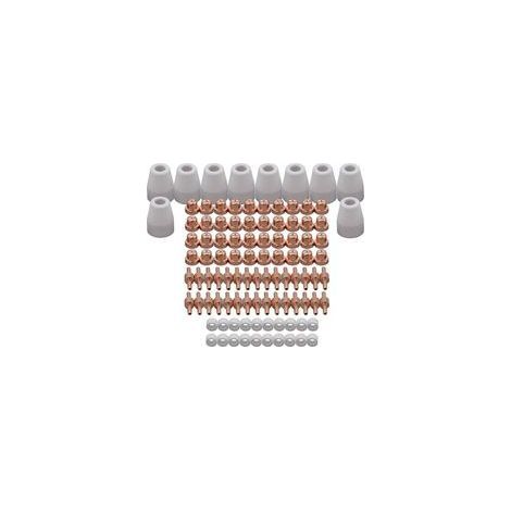 100 pièces Consommables Standard pour Torche Plasma PT 31 LG 40 Buse Électrode Écran Céramique pour Découpeurs Cut 40, Cut 50 et CT 312 (1/4)