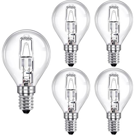 Lot de 5 Ampoule G45 E14 Blanc Chaud 2700K Dimmable Verre Clair pour Lustre
