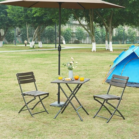 Tavolo da Picnic Lillestrøm Pieghevole 61,5 x 61,5 x 73 cm Marrone Effetto Legno pro.tec (1/5)