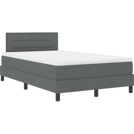 Maison Exclusive - Letto a molle con materasso Grigio scuro 120 x 190 cm Tessuto