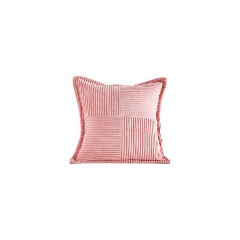 Housse Coussin Canapé 45x45 Taie Oreiller Lot de 2 en Velours Côtelé rose à Motif Croisé Decoration Chambre Salon (1/3)