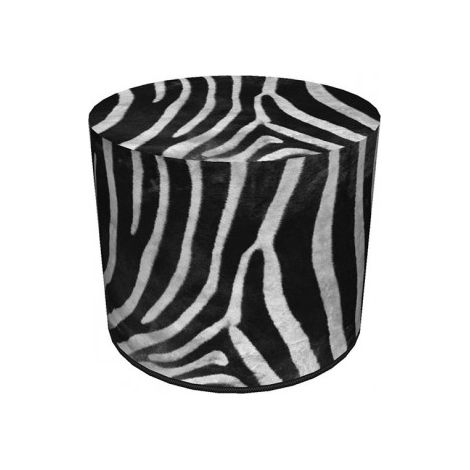 Dekorativer Pouf von Bertoni, Zebramuster – runder Pouf für Wohnzimmer und Flur, 40 cm Durchmesser, elegant, mit Reißverschluss, waschbar (1/3)