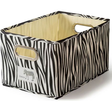 Faltbare Aufbewahrungsbox in Zebraform, faltbare Aufbewahrungsbox aus Stoff mit Griff (1/5)