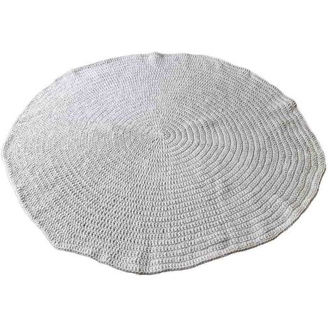 Alfombra redonda trenzada blanca d150x1h cm (1/4)