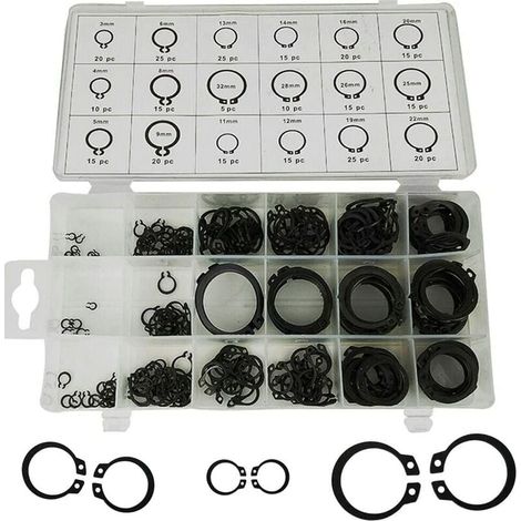 FOREHILL Boîte d\'assortiment de circlips, 300 pièces, 18 tailles (1/5)