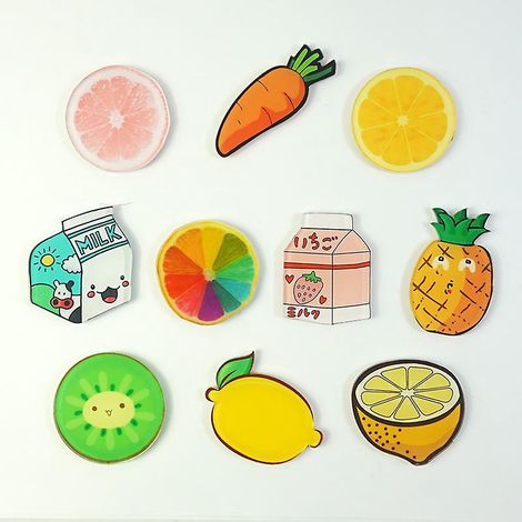 aimant Fruit, 10 Pice Fruit Aimant Rfrigrateur Forte Adhrence Pour Dcorer Frigos, Tableau Blanc, Casiers Scolaires (3cm) (1/5)