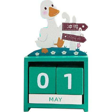 Calendrier perpétuel en bois, compte à rebours des mois, blocs de dates, calendrier cubique, décoration de bureau mignonne, type 3 (1/5)