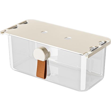 Plateau de rangement adhésif sous le bureau pour armoire de salle de bain, organiseurs économisant de l'espace, poignée ergonomique, organiseurs cosmétiques pour armoires (1/4)