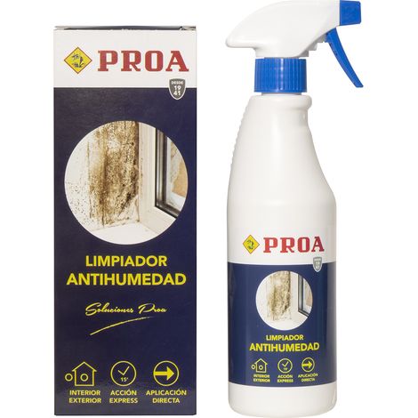 LIMPIADOR ANTIHUMEDAD 500ML -Limpiador de Moho para Paredes, Azulejos, Juntas de Silicona para la Ducha, Cocina y Baño entre otros. PROA. (1/4)