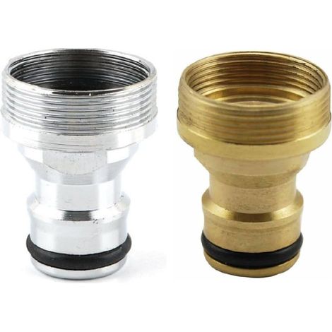 Adaptateur de bord d'eau en 2 parties, adaptateur de robinet, raccord universel avec filetage femelle M22 et mâle M24, raccord de bord d'eau, compatible avec les robinets de cuisine. (1/5)