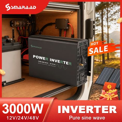 Inverter, uscita a onda sinusoidale pura, compatibilità di tensione versatile, 3000 W-a, 24 V, 220 V-a (1/5)