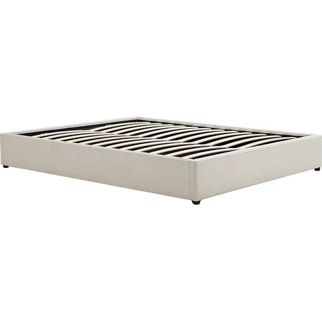 Rete con contenitore 160 x 200 cm in velluto a coste Beige - FIRMEO di YSMÉE (1/5)