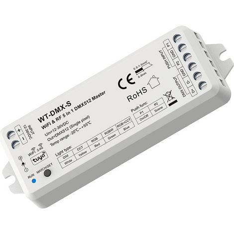 WT-DMX-S 5-in-1 DMX512 Main Controller 12-36V DC WiFi and RF (1/2)