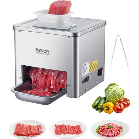 Trancheuse à viande commerciale, 550 W, machine à découper la viande, 159 kg/h, acier inoxydable, épaisseur 3,5 mm, trancheuse électrique pour aliments, pour cuisine, restaurant, supermarché (1/5)