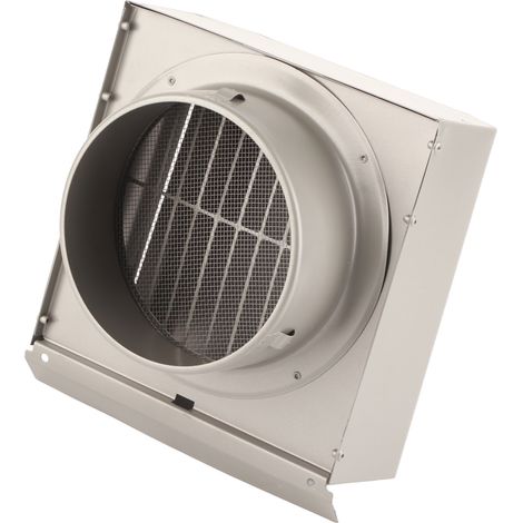 Bouche d'aération murale pour hotte et ventilateur d'extraction, en acier inoxydable, diamètre de tuyau 150 mm.