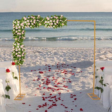 2,4 x 2,4 m Metall Hochzeitsbogen, Traubogen, Halten bis zu 5kg, Kann DIY-Dekoration Traubogen Hochzeit für Hochzeiten, Jubiläen, Geburtstagsfeiern,Abschlussfeiern, Heiratsanträge