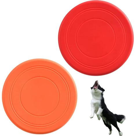Orange + Rot – 2er-Pack Hundefrisbees