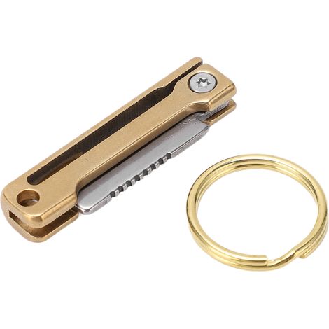 Mini Couteau Multifonction Pliant avec Porte-Clés - Outil de Poche pour Randonnée Camping et Ouverture de Colis (1/5)